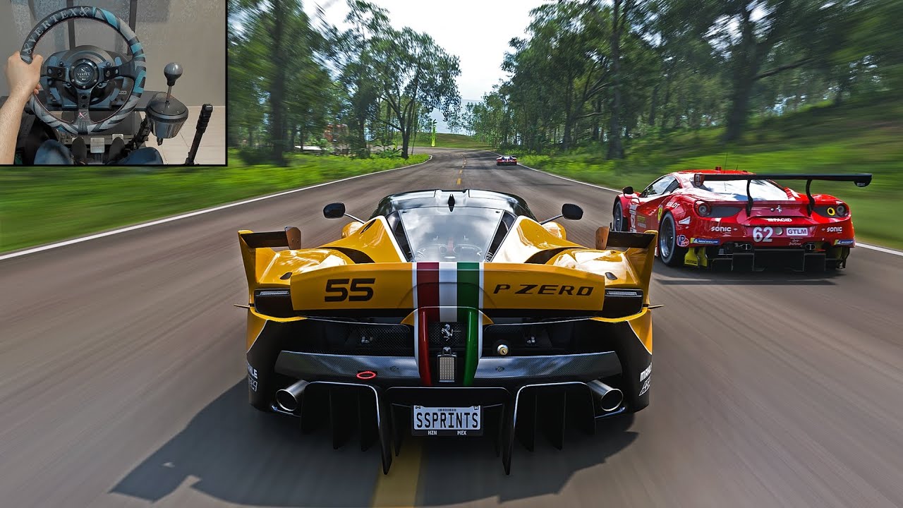 1418HP Ferrari FXX K Goliath Race - Forza Horizon 5 Steering Wheel Gameplay