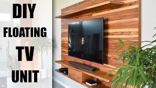 DIY Floating TV Wall Unit - How To Build Your Own - YouTube image