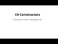 C# Constructor Call Explained – Base &amp; This Constructor Call