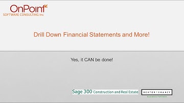 Make Drill Down Financial Statements for Sage 300 (Timberline)