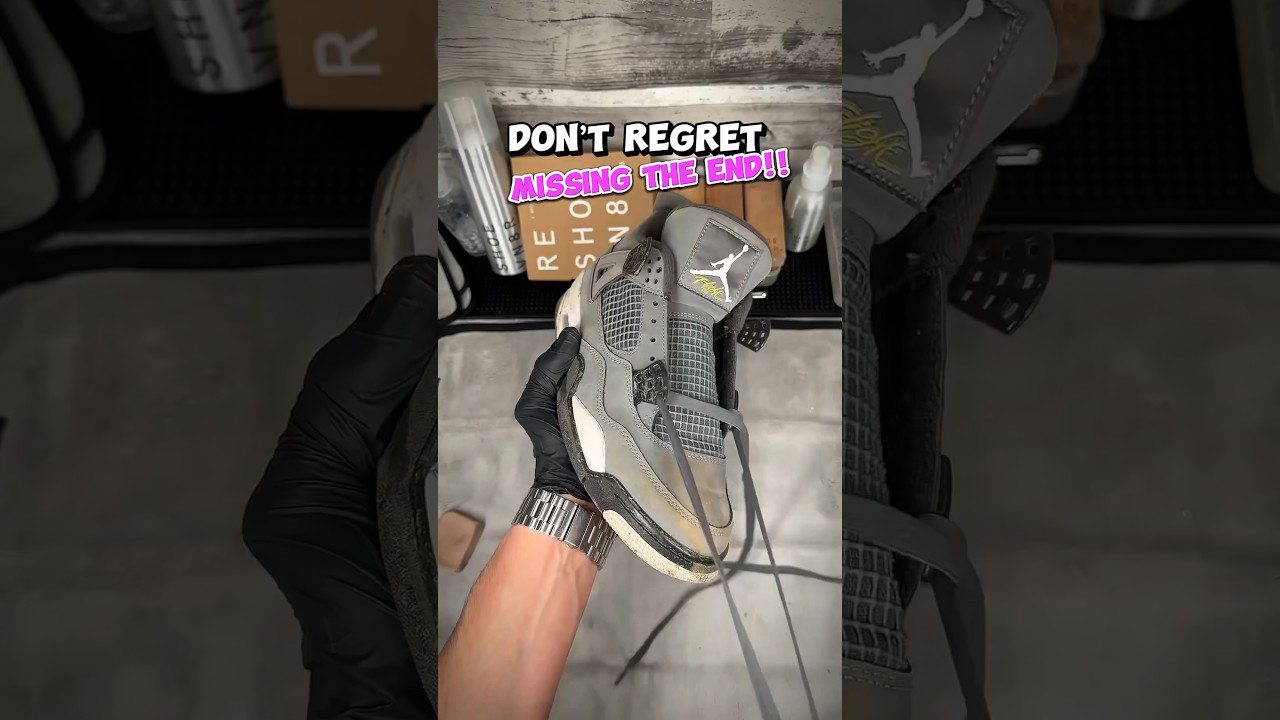 ASMR Air Jordan 4 Cool Grey Shoe Cleaning