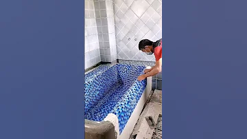 بناء بانيو بموزايك حمام سباحة بانيو مغطس موزاييك نصائح يوتيوب Viral Foryou 