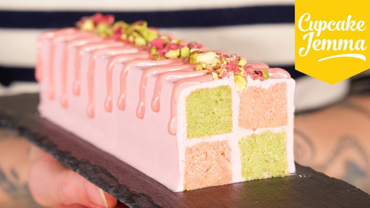 Rose & Pistachio Mini Battenburg Cake! | Cupcake Jemma | CupcakeJemma