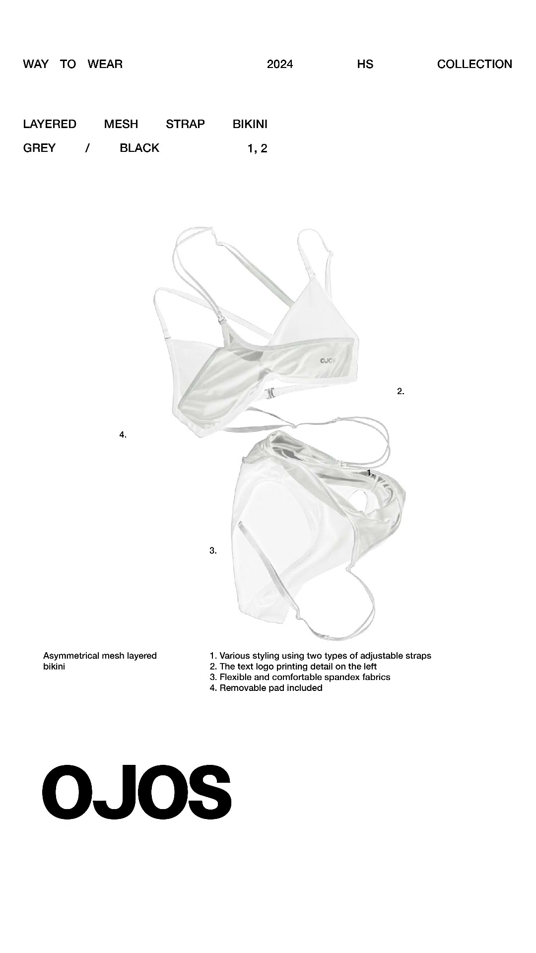 ★送料・関税込★OJOS★Layered Mesh Strap Bikini★ OJOS Layered Mesh Strap Bikini – DALAC SEOUL