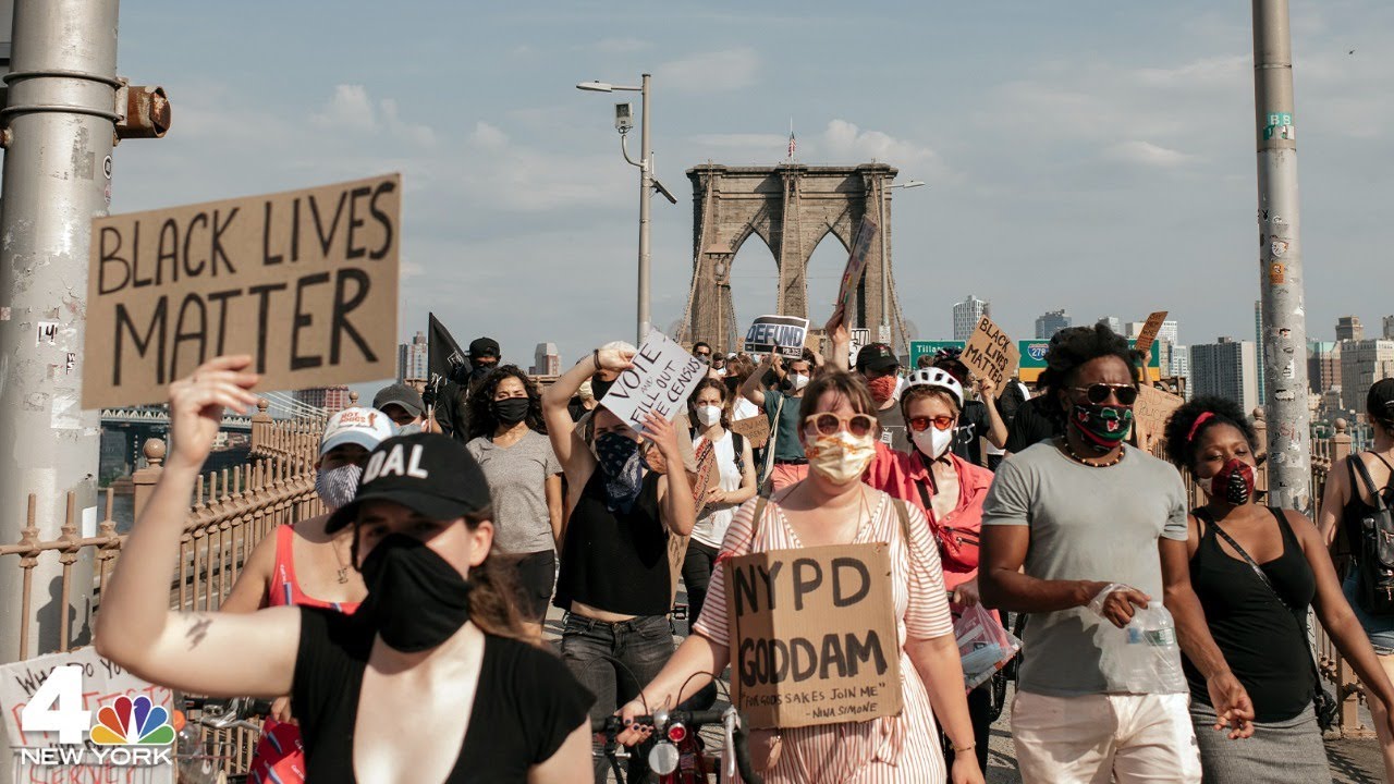 NYC Protests: Demonstrators March Over the Brooklyn Bridge | NBC New York