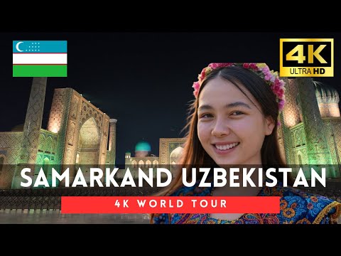 🇺🇿Uzbekistan 4k walk - Samarkand 4K Night Walking Tour｜Nov 2024
