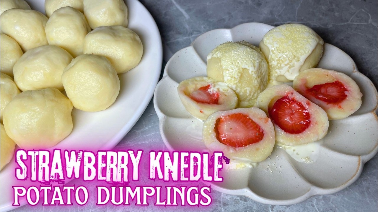 Knedle - Polish Potato Dumplings with Strawberries 🍓🥟 波蘭草莓馬鈴薯甜糰子 縮圖