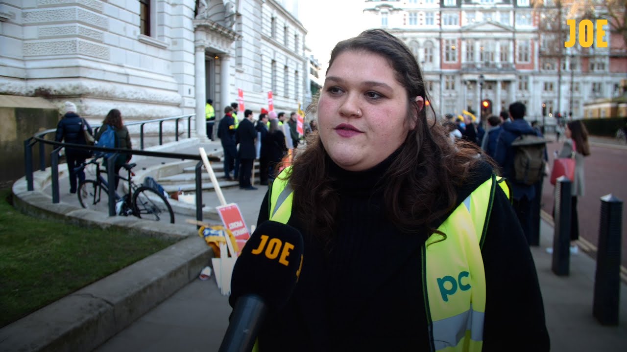 Emotional civil servant on strike because she can't afford to live