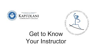 Get to Know Your Instructor
