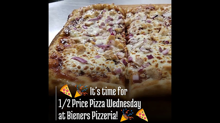 🍕🎉 It's time for 1/2 Price Pizza Wednesday at Bieners Pizzeria! 🎉🍕