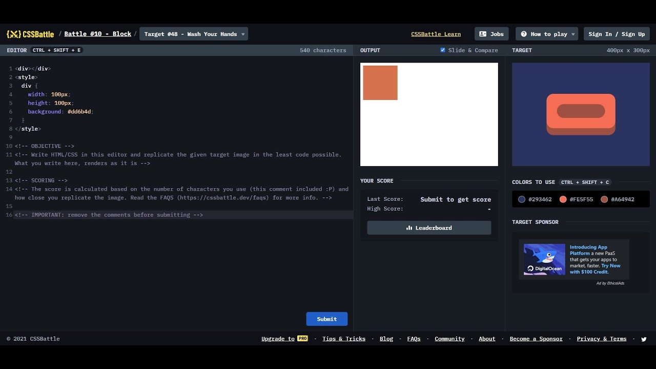 CSS Battle #10 - Block - #48 - YouTube