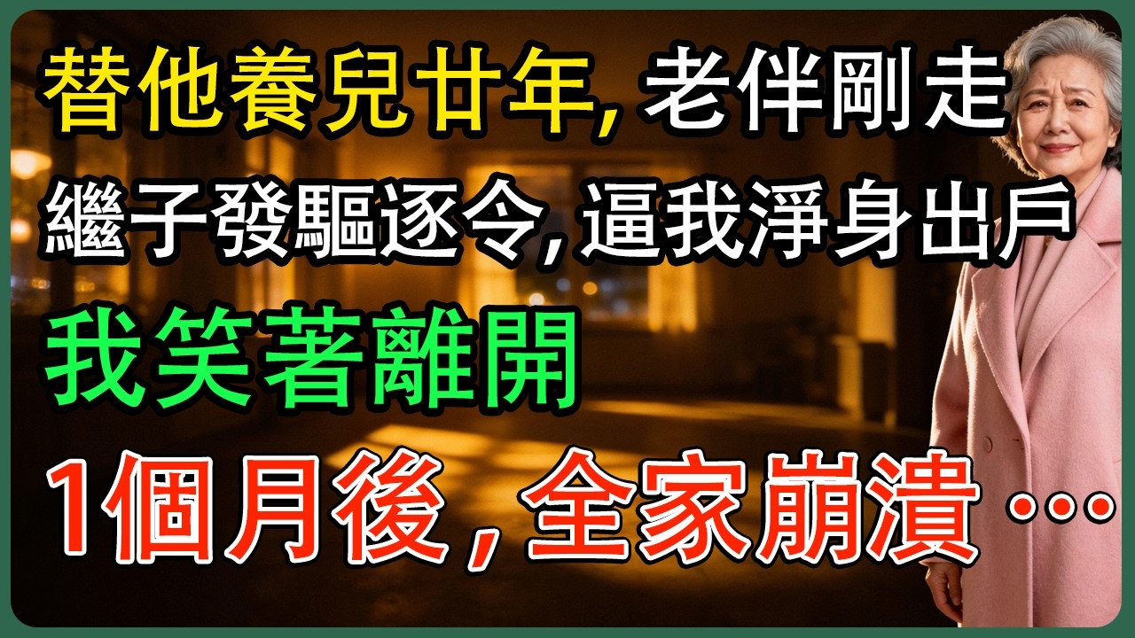 替他養兒廿年，老伴剛走，繼子發驅逐令，逼我淨身出戶，我笑著離開，1個月後，全家崩潰……#老年人#婚姻#晚年生活#老年生活#銀髮故事#退休後#退休生活#年長者#老年人故事#老年人故事館