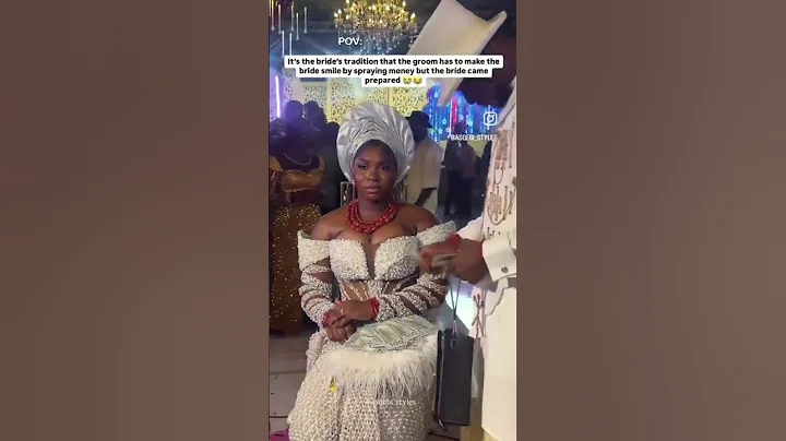 The Groom has to Spray the Bride money for her to smile. #trending #bride #groom