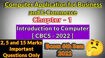 1 Introduction to Computer Application for Business and E-Commerce Bcom 6th Sem important questions
