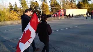 Freedom Convoy 2022 February 12th, Chilliwack to Pacific Crossing Border. HWY15. BC, Canada. Part 5.