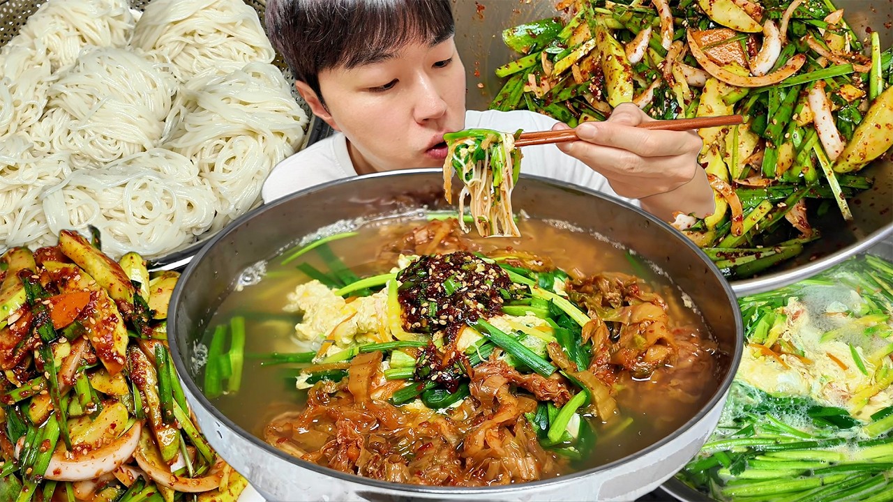 Лапша «Материнский пир» + домашний огуречный салат #мукбанг #домашняякухня #лапшадляпиршества