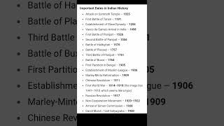 Important Dates In Indian History