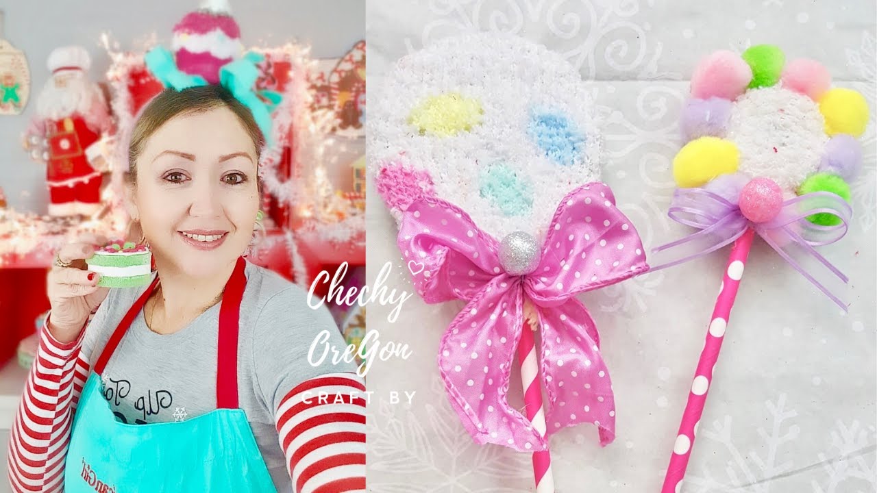 Paletas para decorar en Navidad / Paletines Navidenos / Como decorar con tematica de CANDYLAND