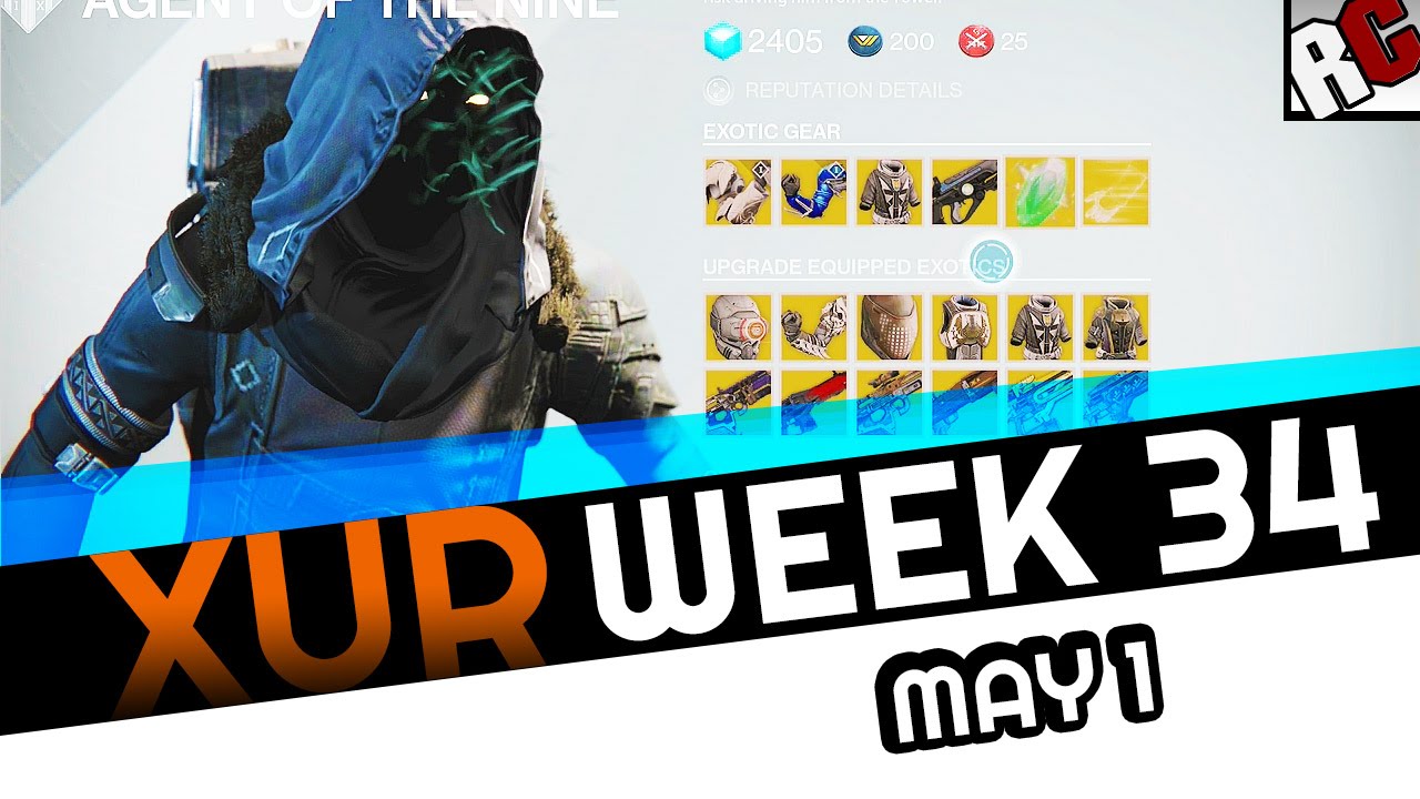 Destiny Xur Location Week 34 on May 1 Exotic weapon and Armor from Xur