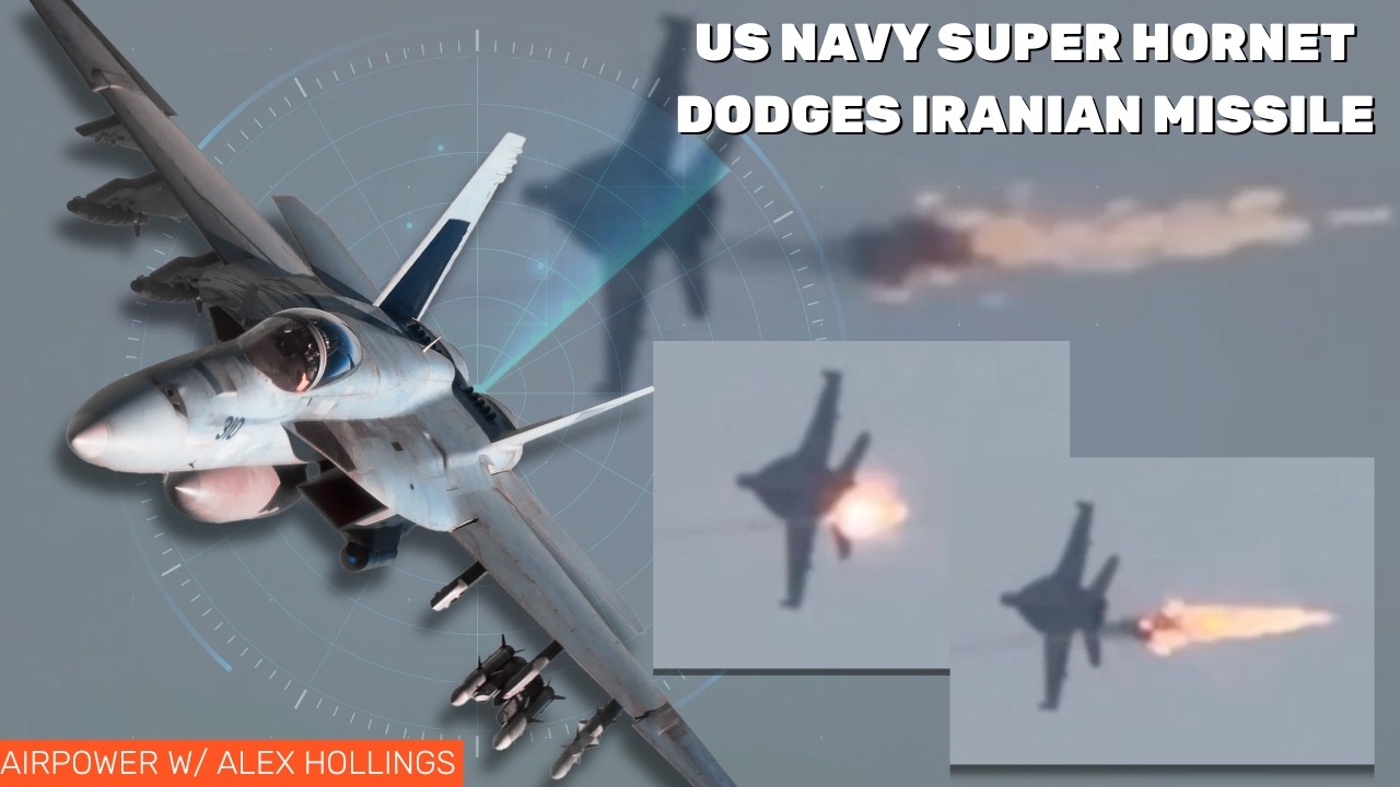 NEW VIDEO shows US SUPER HORNET dodging IRANIAN MISSILE