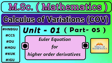 M.Sc. (Maths) Calculus of Variations / COV / Unit 01 part 05