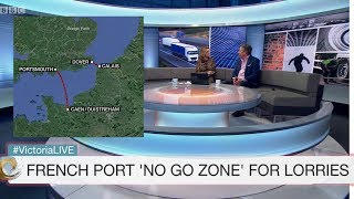 Bbc victoria derbyshire: french army required to protect lorries at
port of caen