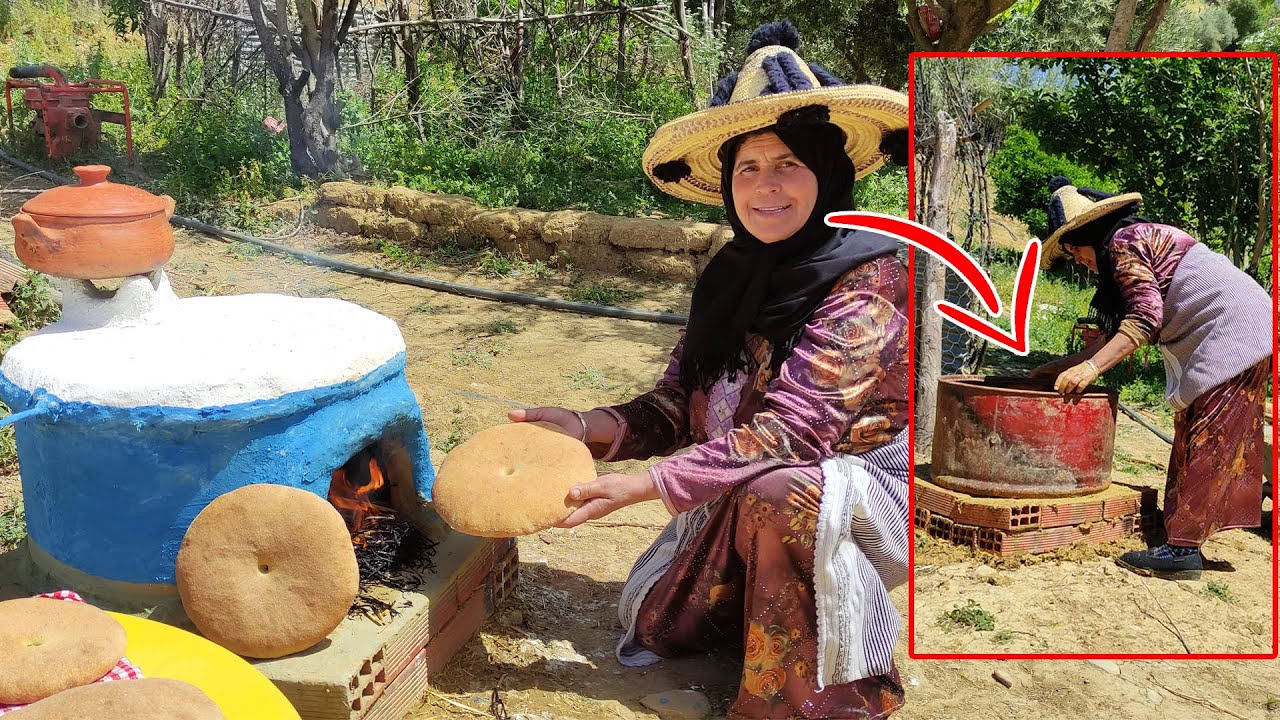 عندك نصف برميل إصنع فران في سطح البيت %100 بلدية وحضري خبز الدار بالعواد أحسن من خبز الحانوت والزنقة