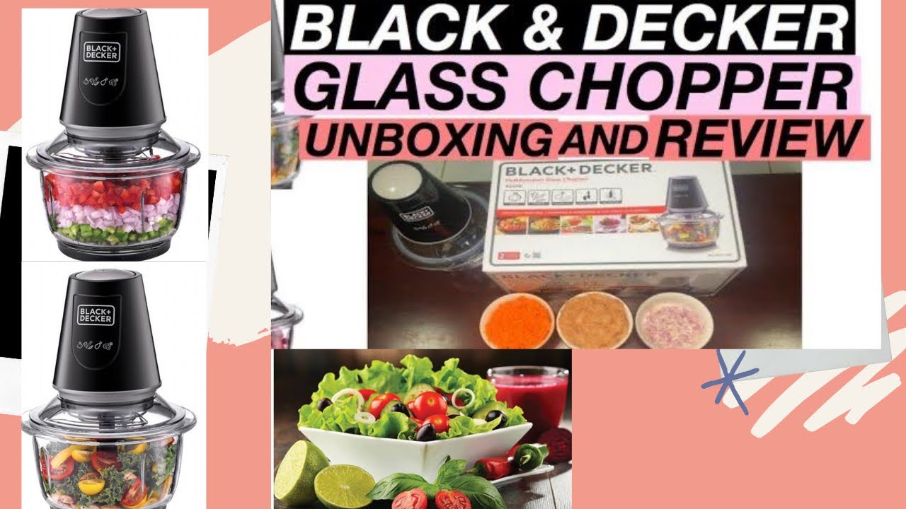 BLACK+DECKER 4-Cup Glass Bowl Electric Chopper, Black, EHC3002B