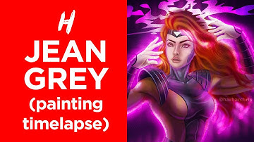 MARVEL - JEAN GREY - 90s - DIGITAL PAINTING Timelapse