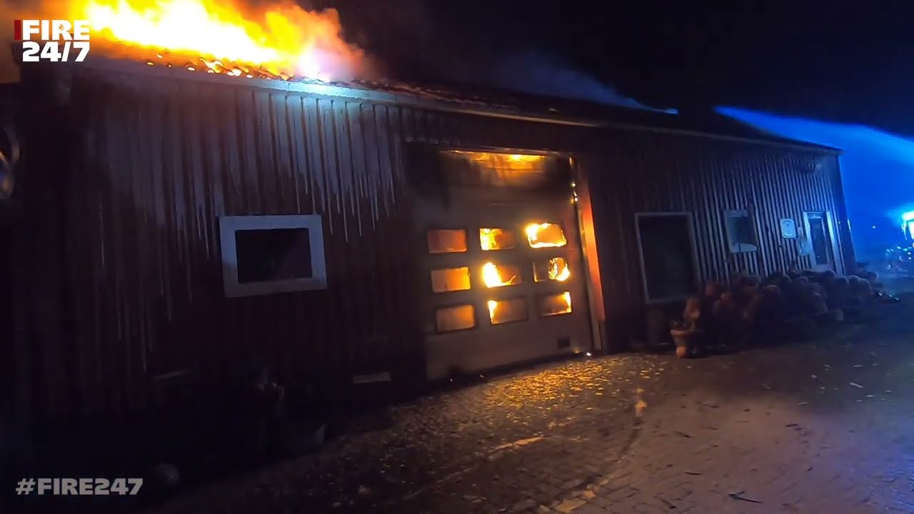 DUTCH FIREFIGHTERS -BIG BUILDING FIRE!
