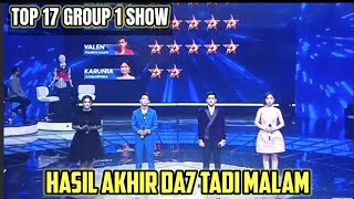 FINAL RESULTS OF GROUP 1 SHOW TOP 17 DANGDUT ACADEMY 7 LAST NIGHT
