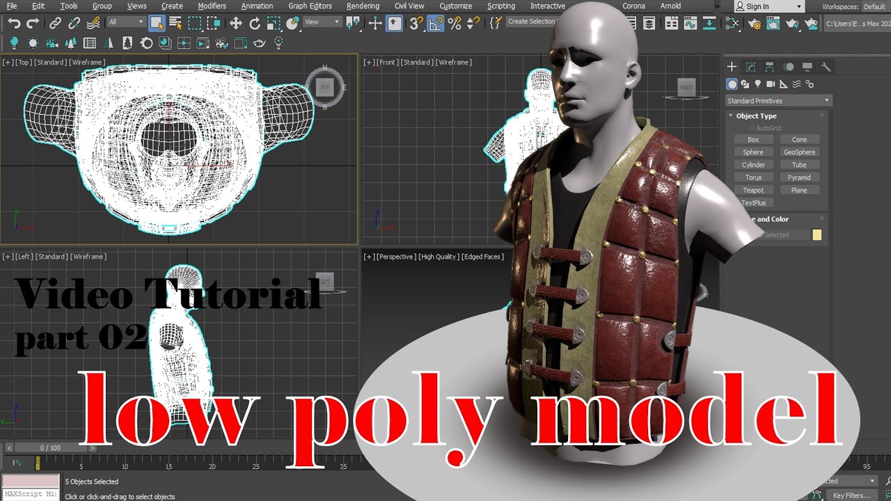 3dsmax low poly modeling -part 02 - YouTube
