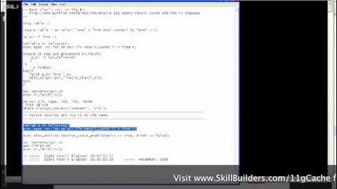 Oracle 11g SQL Results Cache Training by SkillBuilders Dave Anderson