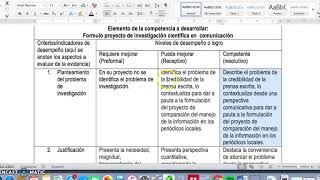 rubrica proyecto