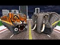 Tiger Train vs Elephant Train in Indian Bikes Driving 3d