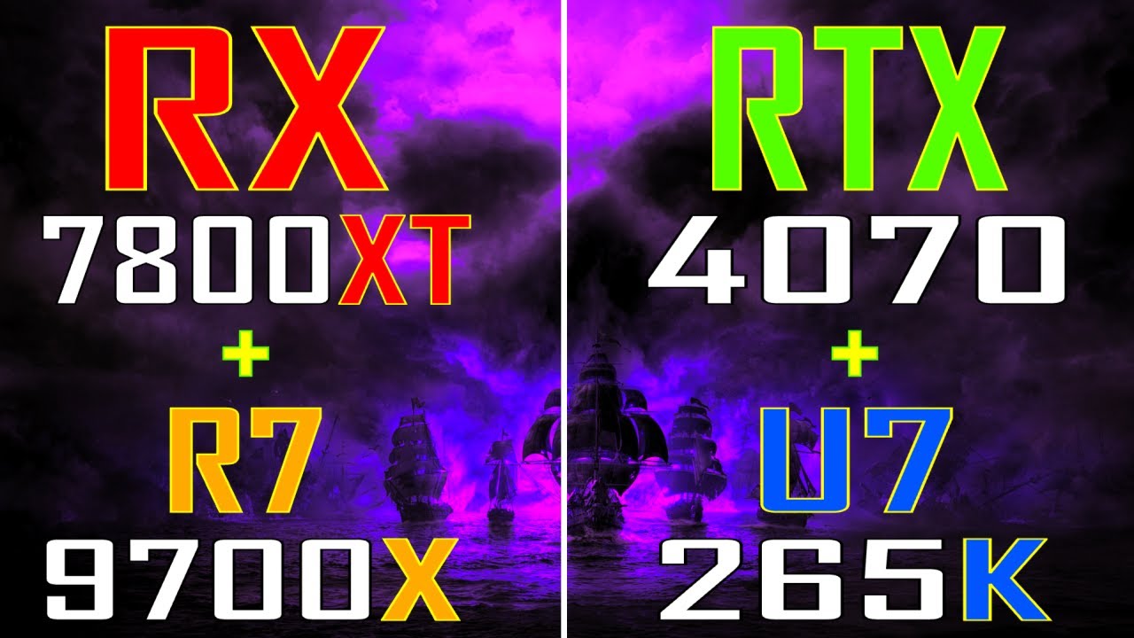 RTX 4070 + ULTRA 7 265K vs RX 7800XT + RYZEN 7 9700X || PC GAMES