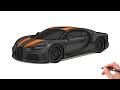 How To Draw A BUGATTI CHIRON SUPER SPORT 300 2022 Drawing Bugatti 2021 Sports Car Step By Step 