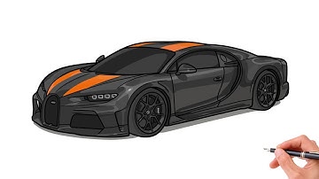How to draw a BUGATTI CHIRON SUPER SPORT 300+ 2022 / drawing bugatti 2021 sports car step by step