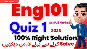 Eng101 quiz 1 2023 || Eng101 quiz 1 || Eng101 quiz 1 solution 2023 | Eng101 quiz 1 spring | part 2