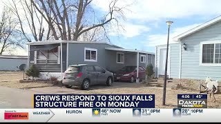 Structure fire at W. Johnson Place in Sioux Falls
