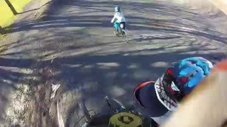 Ozzy practices pumping at Ormeau bmx