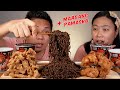 GHOST PEPPER CHALLENGE - BLACK NOODLES + FRIED CHICKEN + CHICKEN SKIN MUKBANG + MAAGANG PAMASKO