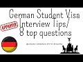 Tips for German Study Visa Interview, 8 Top questions asked in the interview