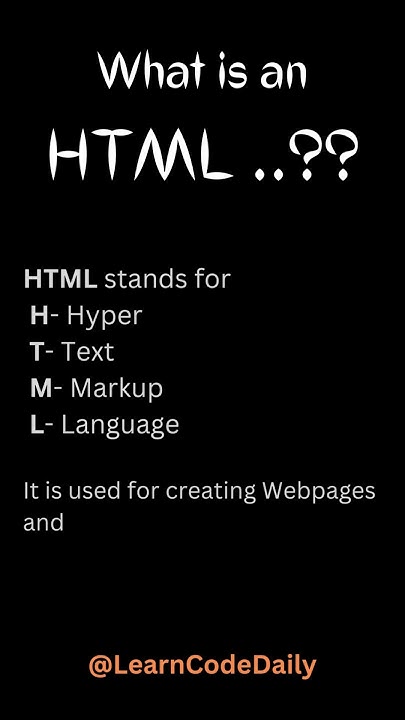 Learn What is HTML || Brief Definition of HTML || #css #html #animation ...