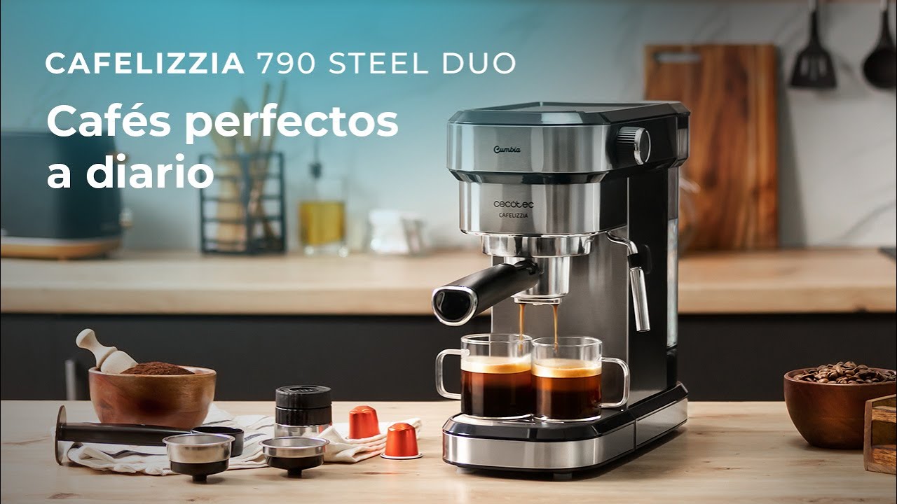 Cafetera Express Cecotec 1350 W, Espressos y Cappuccinos Y Accesorio Filtro  para Cápsulas, Thermoblock, 20 Bares, Modo Auto 1-2 Cafés, Vaporizador