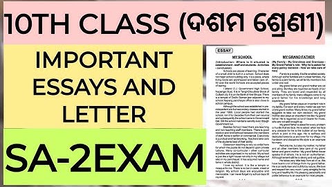 Important Essay and letter for SA-2EXAM 10th class in easy way in odia medium//