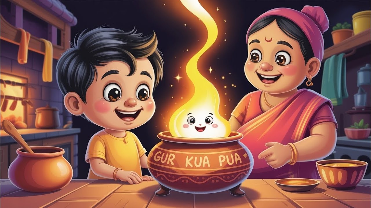 “गुड़ के पुए की जादुई कहानी | 3D Cartoon | Gur Ka Pua Magic Adventure”