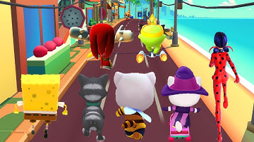 Tom Hero Dash vs Tom Gold Run vs Om Nom : Run vs Miraculous vs Sonic Dash vs Pet Run vs SpongeRun