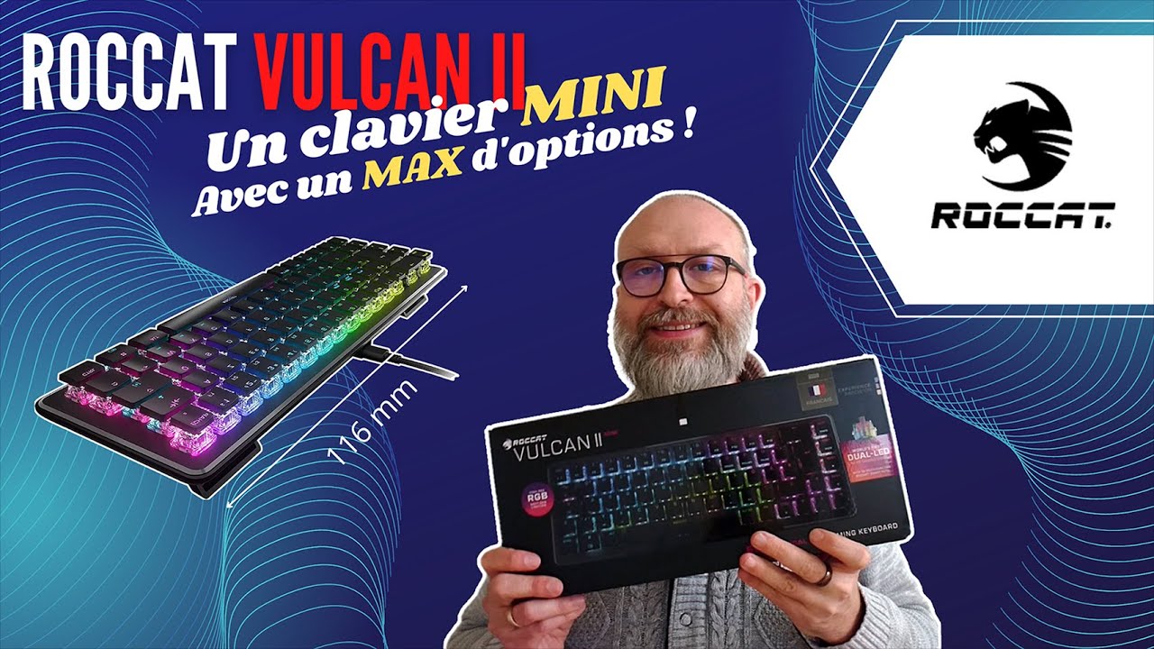 Clavier filaire optique RGB gaming Roccat - Vulcan II Mini - Blanc