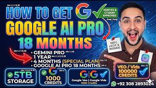 Get 18 Months / 01 Year / 04 months / 1 months  of Gemini Pro Access & 5TB Storage